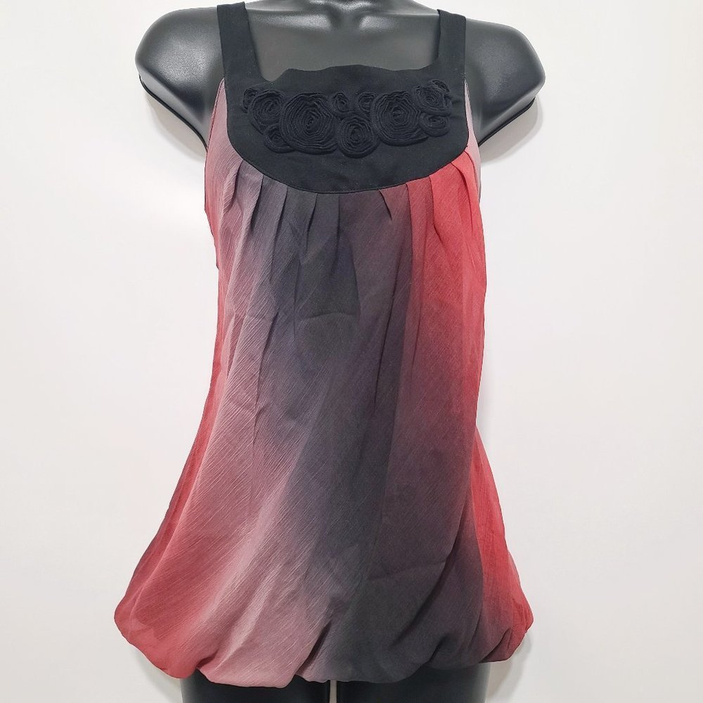 Wrapper Scoop Neck Gradient Tie Dye Sleeveless Top [S]